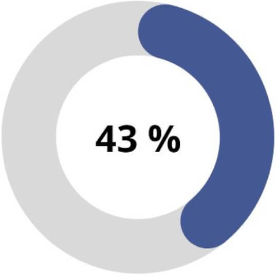 Steuer sparen auf privater Ebene - Kreisdiagram das 43% auf privater Ebene zeigt